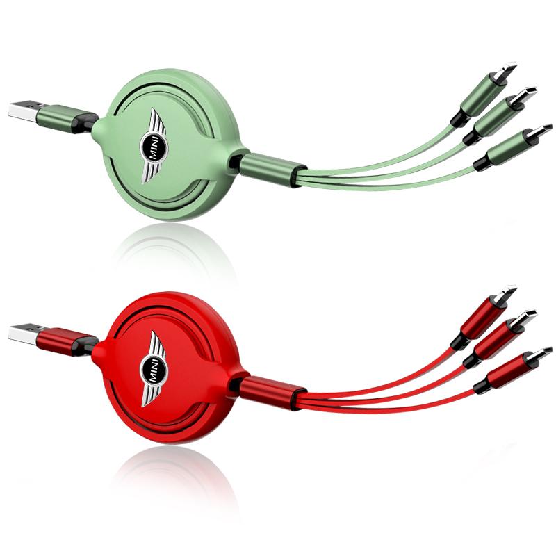 Кабель для зарядки 3 в 1 Micro USB Type C Мультизарядное устройство для Mini Cooper R50 R52 R53 R55 R56 R60 R61 F54 F55 F56 F60 Clubman