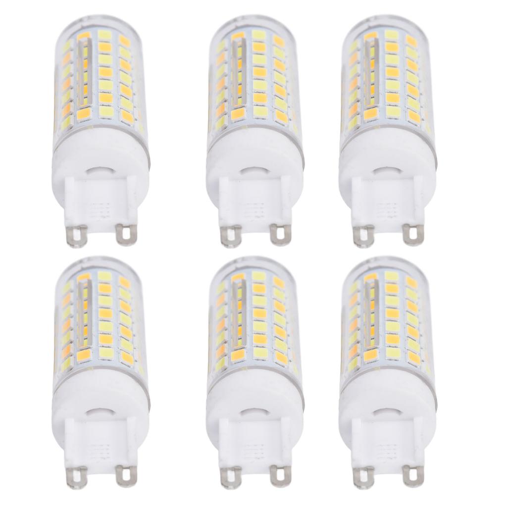 6pcs 90LED G9 Light Bulb 9W 220V Dimmable Soft Warm White LED Bulb for Chandelier Ceiling Wall