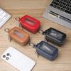 Cowhide Pu Leather Double-Layer Key Case - Secure Waist Hanging Car Key Storage - Stylish Mini Bag For Interior Accessories
