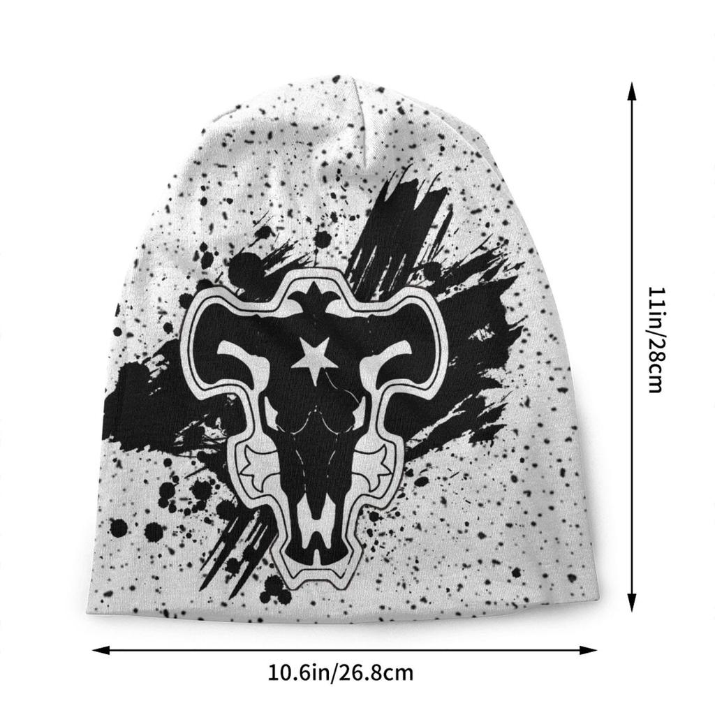 Черный клевер, черный бык, шапки с черепами, модные зимние теплые шапки унисекс, женская вязаная шапка унисекс для взрослых, шапки с капюшоном в стиле аниме манга