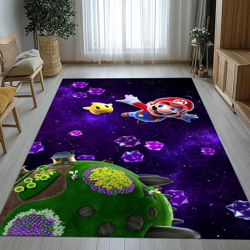 Retro M-Mario Bros Game Cartoon Living Room Non-Slip Area Rug Soft Carpet for Bedroom Kids Playroom Sofa,Home Decor Doormat Gift