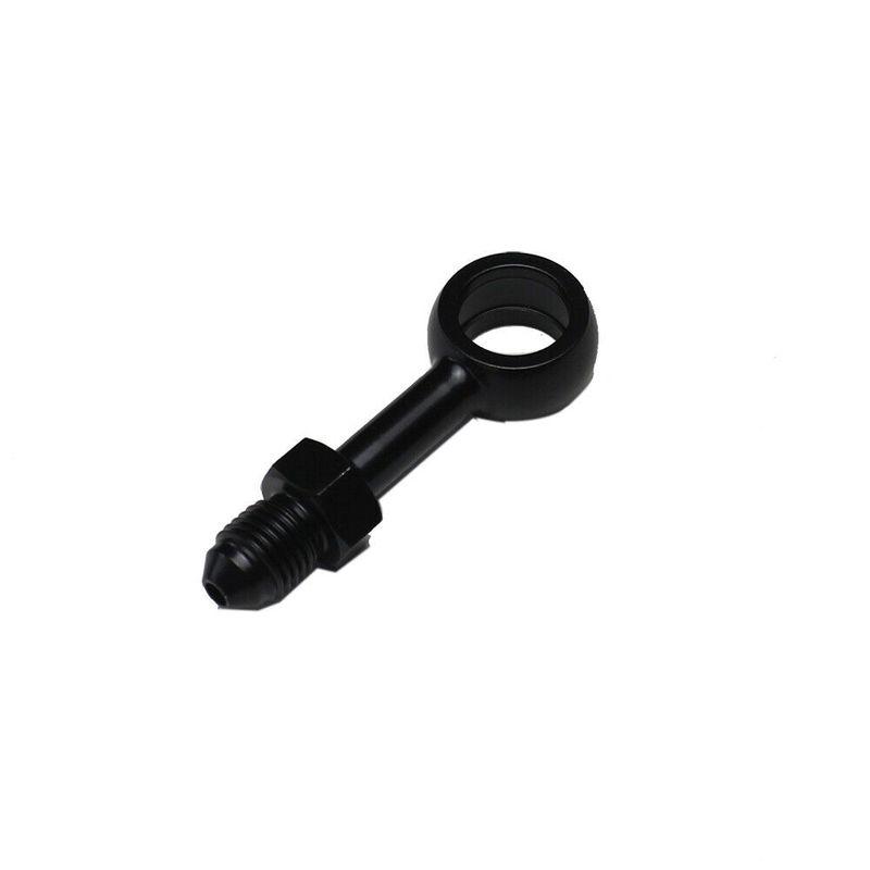 Black Stainless 3/8"12mm AN3 180 Degree Banjo Brake Line Adaptor Fittings For Harley FXD,FAT BOB