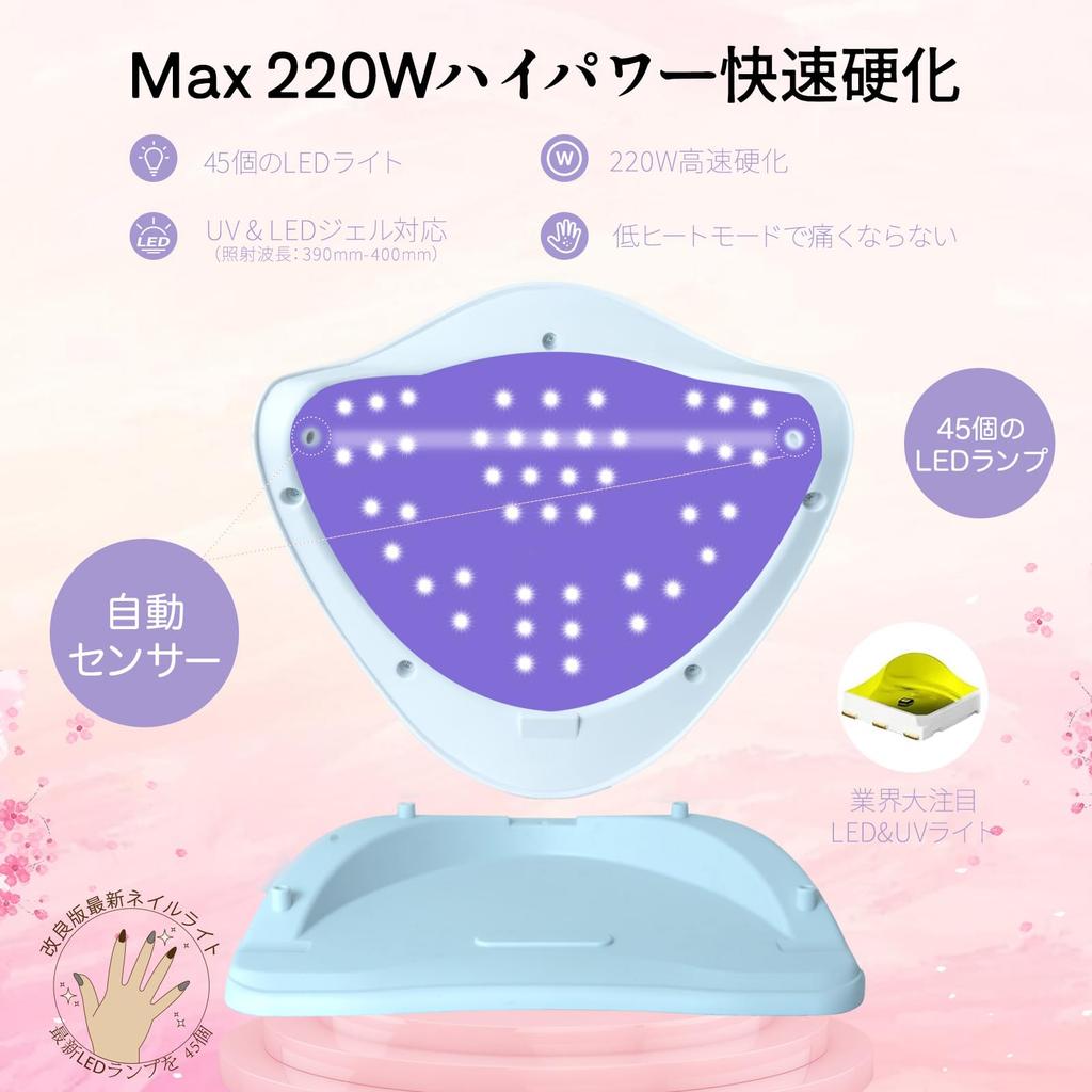 2025 Новый таймер для гелевых ногтей с двумя лампами Совместим со всеми гелями Автоматическое распознавание света 220 Вт 45 светодиодов Лампа для полимеризации смолы Быстрое отверждение Низкий нагрев