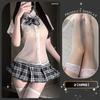 Сексуальное нижнее белье Сексуальная школьная форма костюм для соблазнения Прозрачная рубашка клетчатая юбка плиссированная женская