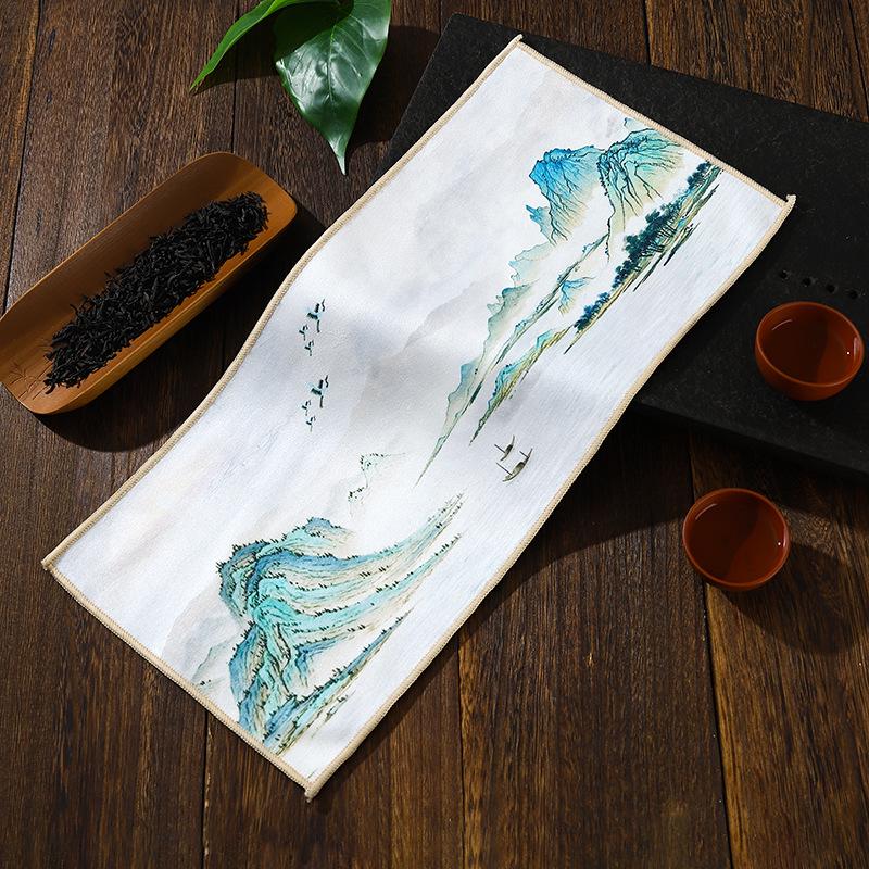 Suede Flannel Lint-Free Absorbent Tea Towel - Ancient Style, High-Grade, Multi-functional Design