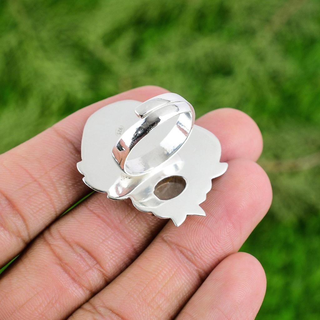 Sterling Silver Natural Golden Rutile Solitaire Promise Statement Ring Jewelry