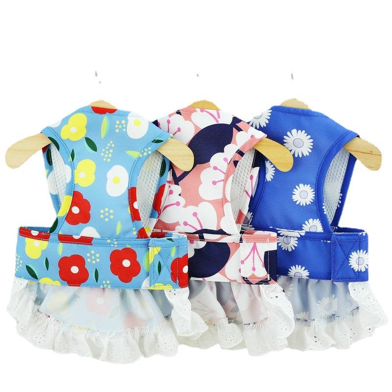 Dog clothes 2023new arrival spring and summer clothes can be hung with leash teddy bichon frize milk dog small and medium dog elegant traction skirt
