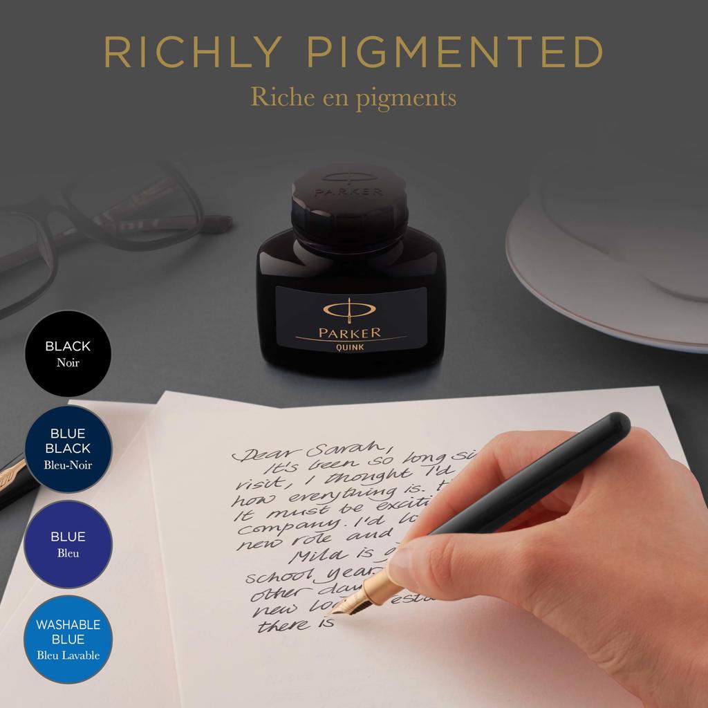 PARKER Quink Bottled Ink 1950378 57ml Blue-Black (Official Import)