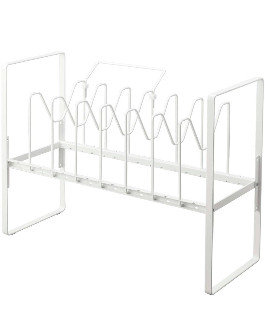 Yamazaki Jitsugyo 5593 Under Sink Height Adjustable Pot Lid Frying Pan Storage 2 Approximately W52 X D26 X Handle Tower Frying Pan Rack with 7 Parts