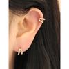 Серьги-пирсинг кольца 14 карат с двумя рядами, с застежкой one-touch