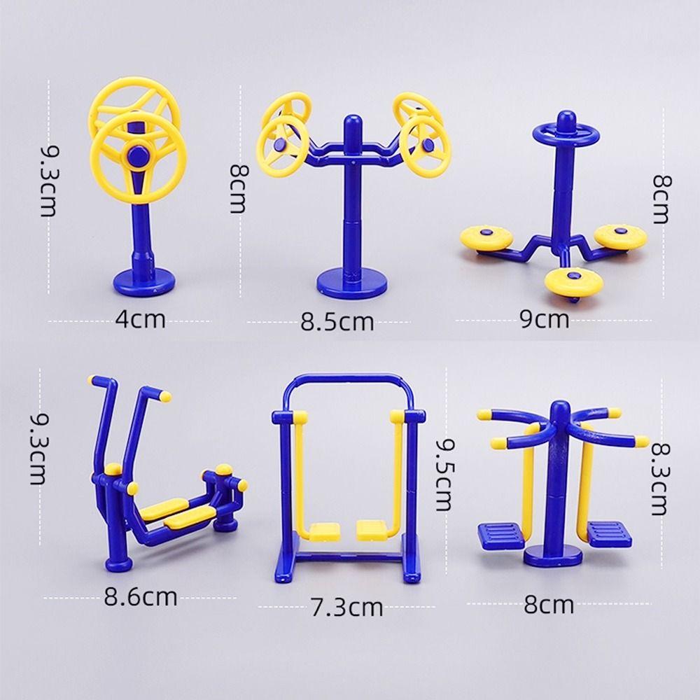 3 шт./Набор Желтый и синий Модель сцены для занятий спортом на открытом воздухе Модель сцены Модель песочного стола Миниатюрные сцены кукольного домика Подарок