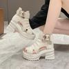 Thick Soled Roman Sponge Cake Hollowed Out Cool Boots, Fish Mouth High Heels, Summer Casual and Comfortable Sandals for Women