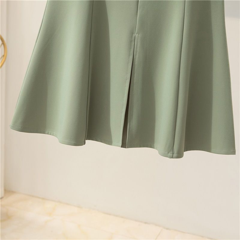 Повседневная юбка, женская длинная юбка, разделенная самозакрывающаяся юбка средней длины, женская юбка средней длины с запахом на бедрах, рыбий хвост