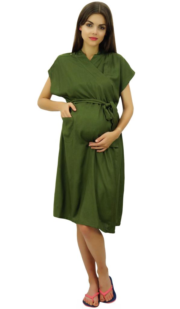 Bimba Maternity Robe Nursing Coverup With Side Shoulder Buttons Baby Shower
