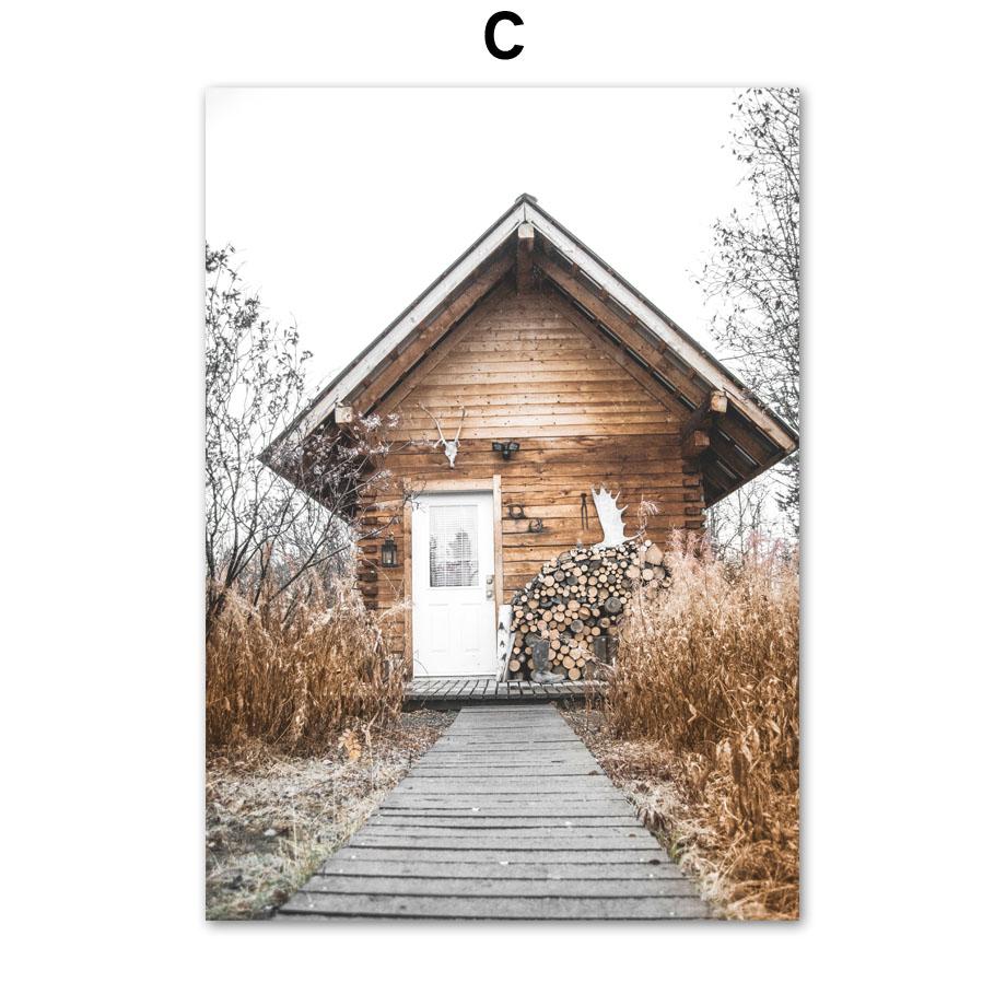 Камышовые растения Пляжный Бохо Абстрактные линии Тыква Постеры и Принты Бежевое настенное искусство Холст Картина для гостиной Домашнее украшение