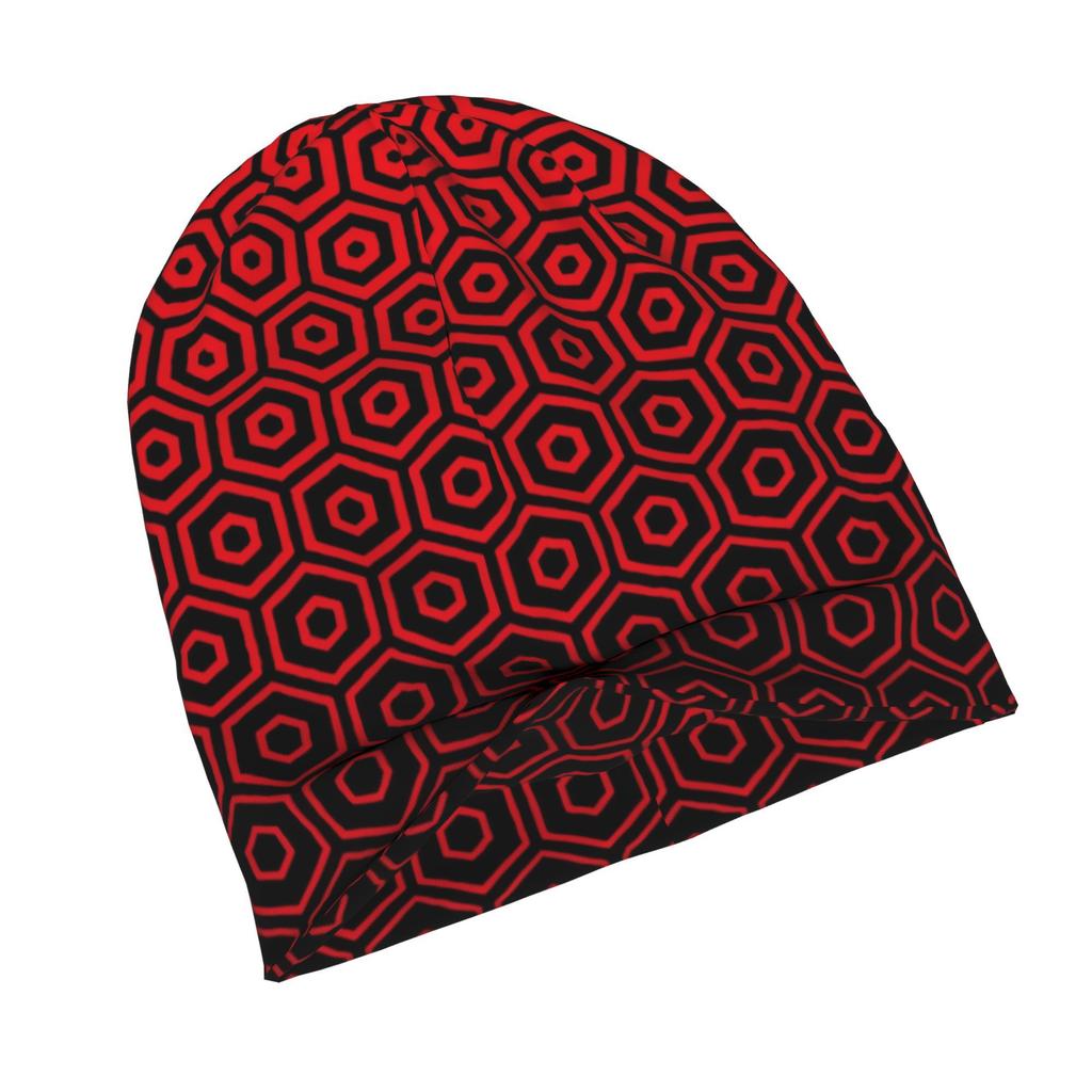 2D Flat Printing Hex Gradient Red Adult Fashion Beanie That Transitions Effortlessly from Morning Commutes to Evening Walks While Maintaining a Clean