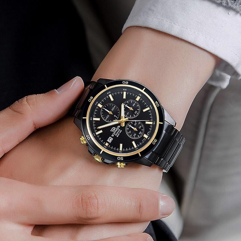 Casio CASIOEDIFICE серия корпус часов с ионно-плазменным покрытием тренд кварцевый механизм стальной ремешок японские и корейские часы мужские часы EFR-526BK-1A9