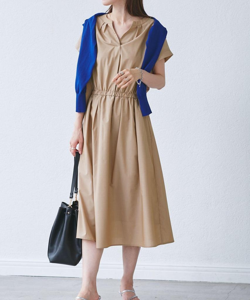 ROPE PICNIC Платье-рубашка с воротником-поло UV Cool to the Easy Бежевый Женское (Веб-эксклюзив) - Защита, Прикосновение, Уход, GDE25090, (27)