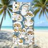 Cute Kitten Printed Microfiber Sand-Free Beach Towel Quick Dry Absorbent Bath Towel
