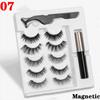 5pairs Reusable Magnetic Eyelashes 5pairs Magnet Mink Eyelashes Magnetic Liquid Eyeliner& Magnetic False Eyelashes & Tweezer Set Tool