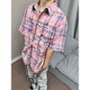 Summer New Casual Five Quarter Sleeved Shirt Oversized Loose Couple Five Quarter Sleeved Short Sleeved Shirt For Men And Women