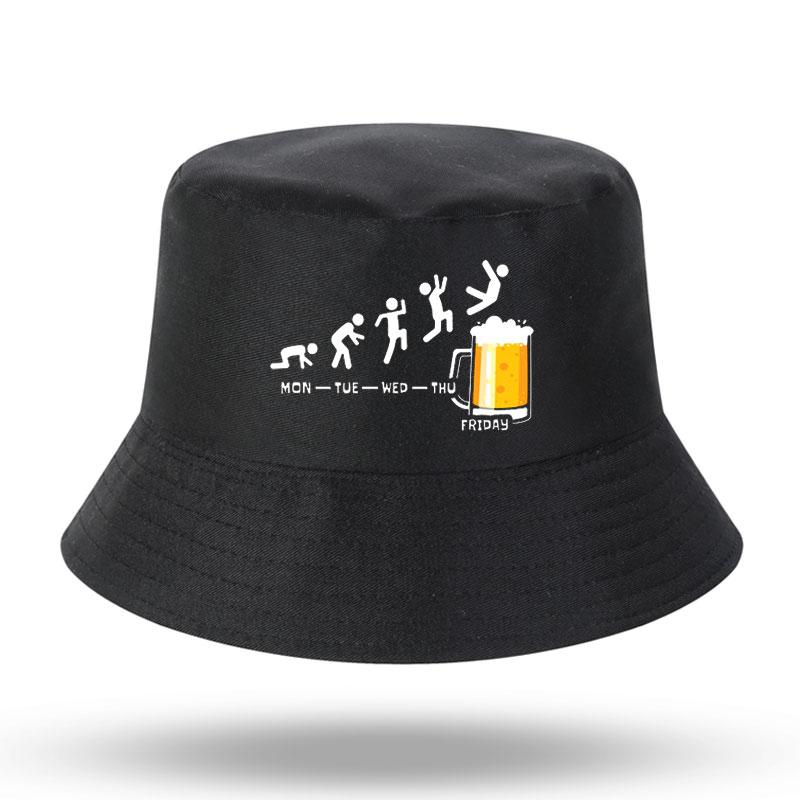 Friday Beer Print Summer Unisex Women Bucket Hat Outdoor Panama Fishing Cap FisherUnisex Hat Harajuku Fishing Hat