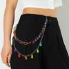 Hip Hop Rainbow Resin Chain Keychain Men Women Cute Waist Chain Multicolor Acrylic Flower Pants Trousers Chain Punk Jewelry