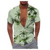 (Отличный дом)Мужская гавайская рубашка, забавная рубашка с коротким рукавом на пуговицах, тропическая праздничная пляжная рубашка