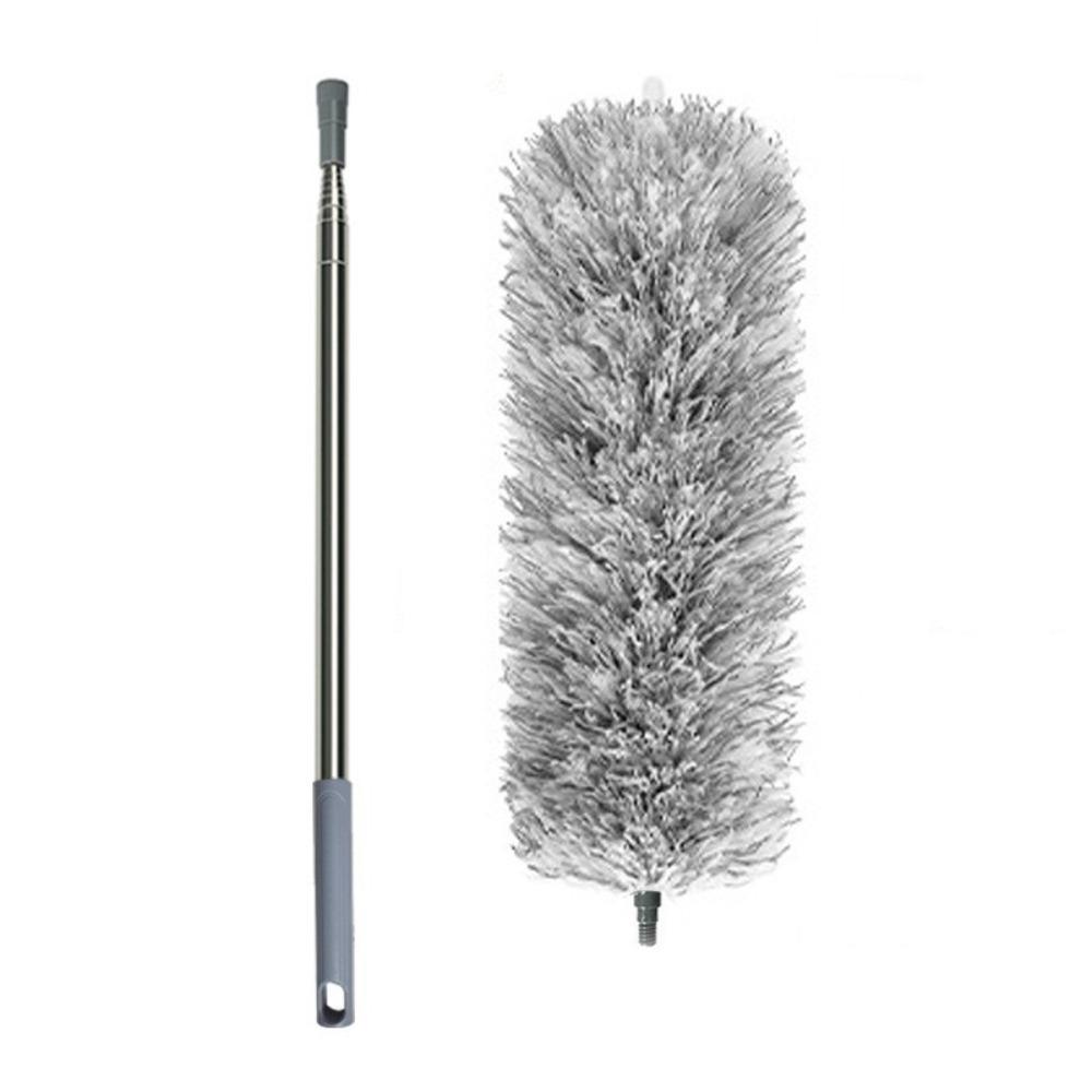 Telescopic Design Chicken Feather Duster Stainless Steel Handle Microfiber Duster  Household Use