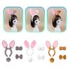 Ободок с кроличьими ушками, бабочка, нос, кроличий хвостик для Хэллоуина, косплей-вечеринки, 4 шт., костюм пасхального кролика для детей и взрослых