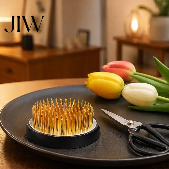 Flower Frog for Vases Floral Arrangement, Stainless Steel Pins with Stem Fixer Rubber Base, Arranging Tool Ikebana Moribana Crafting Supplies