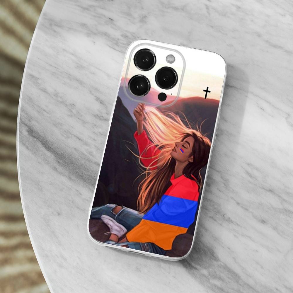 Armenia Flag ART Phone Case For iPhone 16,15,14,13,12,11 Pro,Max,Plus,X,XS,XR,SE,Mini Transparent Soft Cover