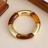 Ingemark 10 Colors Vintage Stackable Resin Bracelets Women Bohemian Round Tube  Leopard Elastic Beaded Bangle New Jewelry Gift