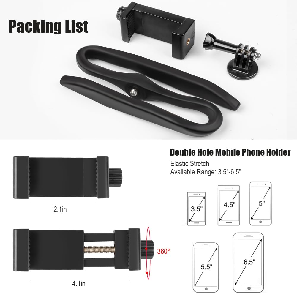 Гибкий кронштейн-держатель для камеры Taisioner, шейный шнурок, держатель для смартфона в стиле ожерелья, для экшн-камер, гибкий, сгибаемый, для селфи, с держателем для смартфона, U-образное крепление, для камер,