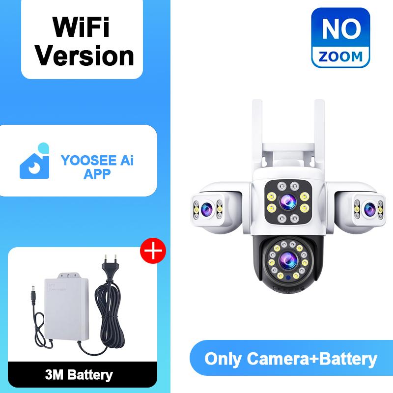YOOSEE Ai APP 15 МП наружная камера с тремя объективами, WIFI и степенью водонепроницаемости IP66