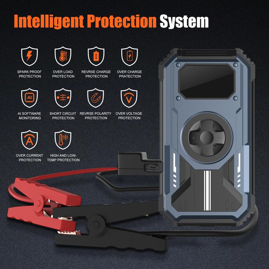 Автомобильный пусковое устройство бустер Power Bank зарядное устройство для аккумулятора с воздушным компрессором 150 фунтов на кв. дюйм Eigotrav PD-270 12 В 6000 А 12000 мАч