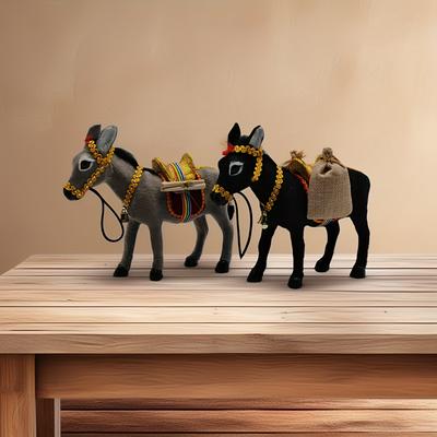 1 шт. Ручная работа Ослик Выдутое Черное Украшение Ручной работы Праздничное Украшение Коллекция Сельскохозяйственных Животных для Рождественской Елки Подарок на День Рождения