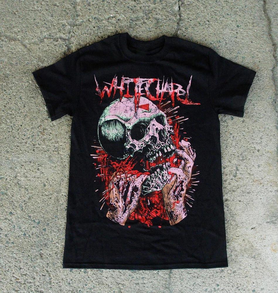 Whitechapel Band Black T Shirt All Size Black T-shirt Unisex Shirt Tee Men Women Summer Casual Crew Neck Black Casual Cotton Tee