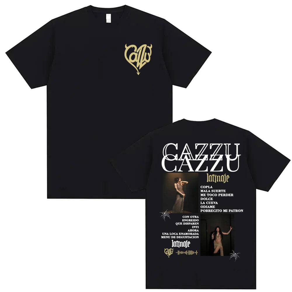 Cazzu Latinaje Album Tour Cover Tee Shirt Unisex Women Clothing Aesthetic Fashion T Shirt Casual Cotton Oversized YK Top