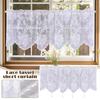 Fashion White Lace Short Curtain Tassel Small Fresh Tulle Window Half Curtains Cabinet Drapes for Home Deco