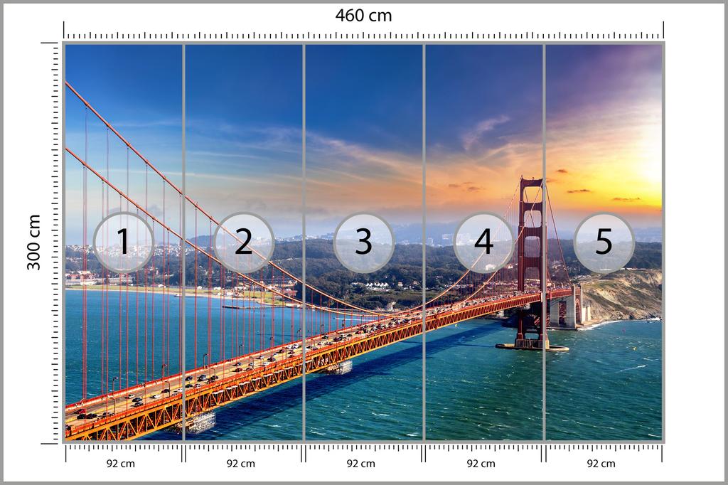 Photomural Golden Gate Bridge In San Francisco Structural Vinyl 460x300
