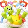 Rechargeable Turtle Bath Sprinkler, Baby Bathtub Fountain Sprayer with 5 Rings, Bath Toy, Water Play Toy, Pool Toy, Educational Toy for Boys and