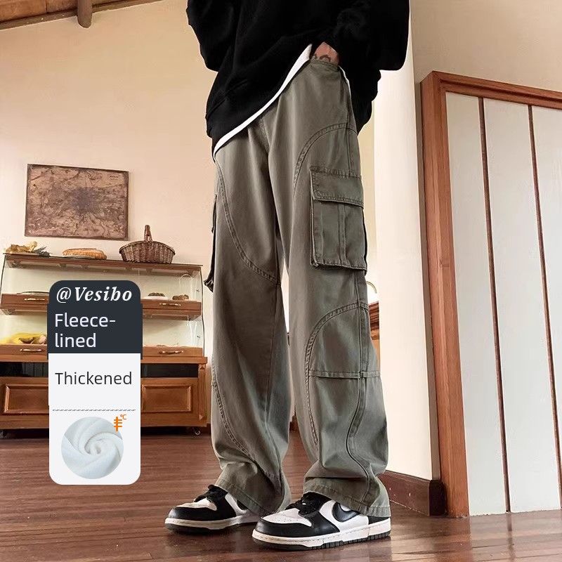 American Retro Stylish Wide Leg Leisure Cargo Pants