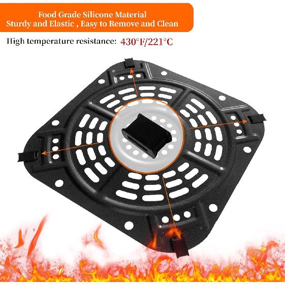 ALJ 8PCS Air Fryer Silicone Rubber Bumpers for Ninja 5QT AF141 4-in-1 Air Fryer Pro, Upgraded Silicone Rubber Tabs Pads Tips Feet Sides Parts