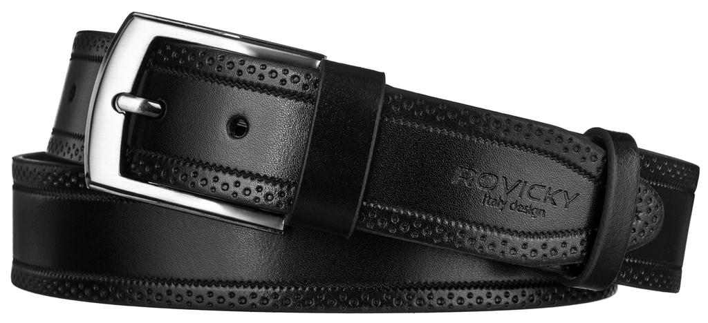 Wide leather belt R-PI-02-110-5018 Black