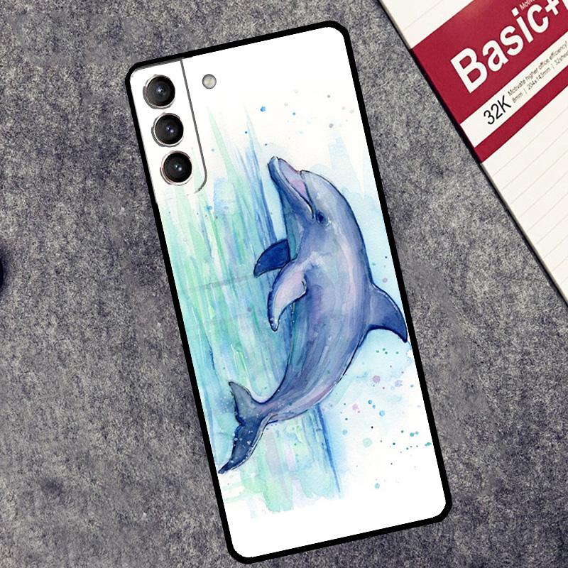 Чехол Океанский Дельфин для Samsung Galaxy S26 S25 Ultra S20 S21 S22 S23 S24 Ultra S10 Plus S25 FE Чехол Coque