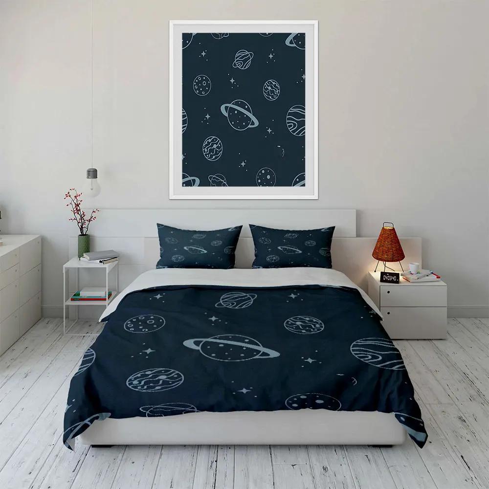 Space Theme Bedroom Decor Set Soft Comfortable Duvet Cover Bedding Set Included 1*Duvet Cover & 2*Pillowcases gift