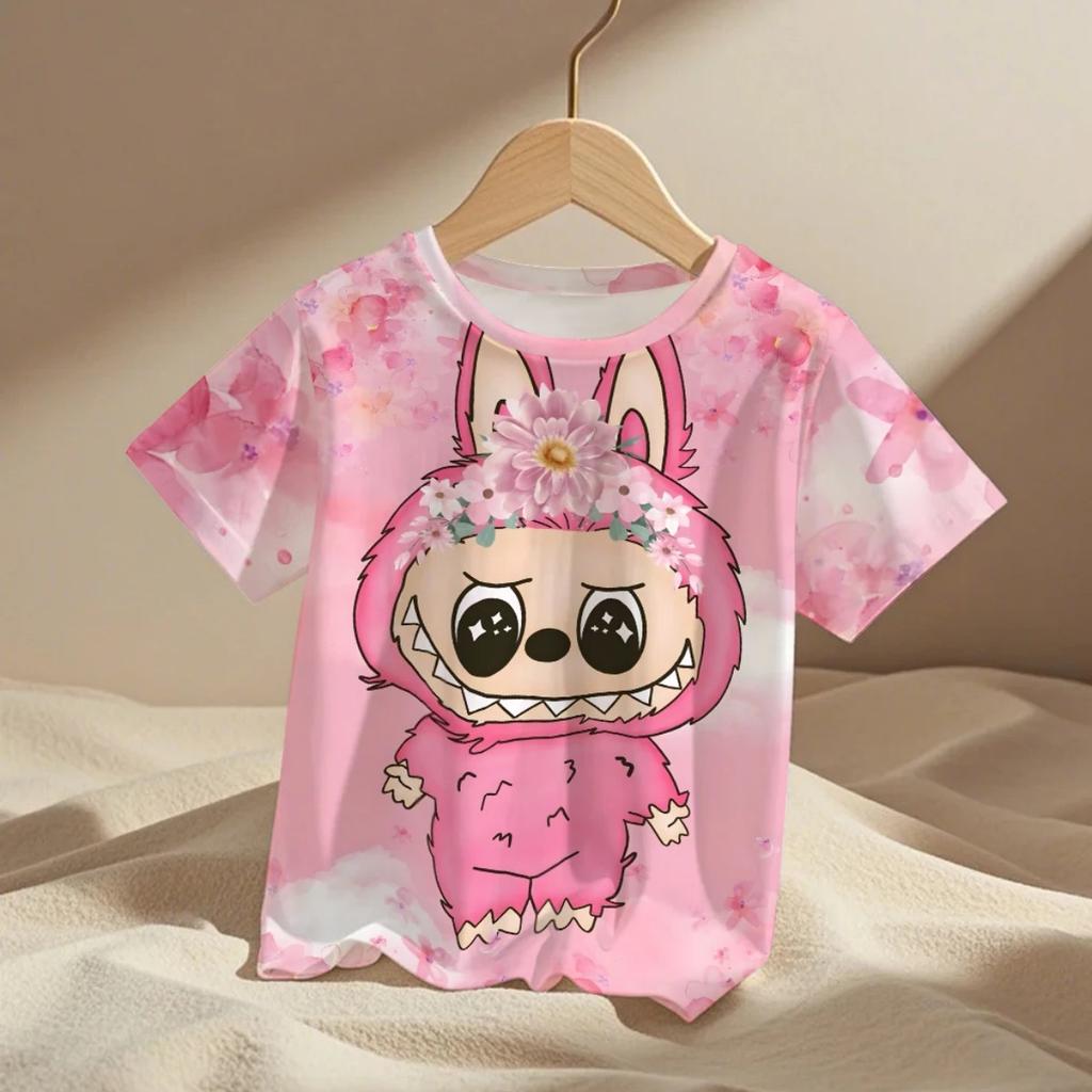Summer Labubu Anime Funny 3D Print Kids T-Shirts Cartoon Streetwear Boy Girls Child Clothing Cool Tops