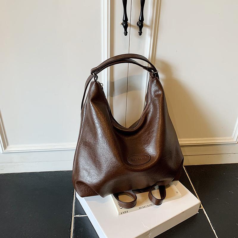 Винтажная сумка-тоут для通勤, женская, большой вместимости, новая коллекция осень-зима 2025, повседневная на плечо, сумка-мессенджер, многофункциональный рюкзак