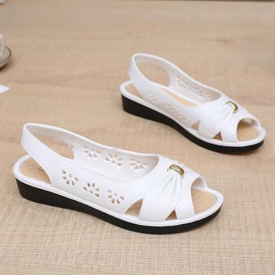 Удобные сандалии, летние, новые, грубый каблук, плоская подошва, рабочая, нескользящая женская обувь